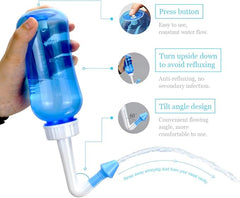 Waterpulse Neti Pot Sinus Rinsing,Nasal Wash Bottle Sinus Rinsing Bottle Cleaner Pressure Irrigation Neti-Pot with Sticker Thermometer for Adult & Kid (300ml with 30 Nasal Wash Salt Packets,Blue)