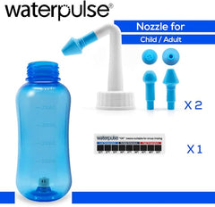 WATERPULSE Neti Pot, Neti Pot Sinus Rinsing,300ml Neti Pot Sinus Rinsing Kit with Thermometer Sticker for Adult & Kid BPA Free (300ml)