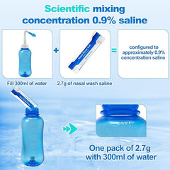 Waterpulse 60 Nasal Rinse Packets,Effective Neti Pot Salt Packets,Nasal Rinse Salt Packets Individually Wrapped - Convenient Solution for Sinusitis, Allergies and Cold Relief