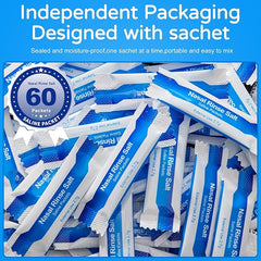 Waterpulse 60 Nasal Rinse Packets,Effective Neti Pot Salt Packets,Nasal Rinse Salt Packets Individually Wrapped - Convenient Solution for Sinusitis, Allergies and Cold Relief