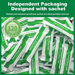 Waterpulse 120 Saline Packets,Premixed Neti Pot Salt Packets Individually Wrapped,Nasal Rinse Packets Sinus Rinsing Packets for Nasal Irrigation System,Nasal Flush Neti Pot Squeeze Bottle,Natural Mint